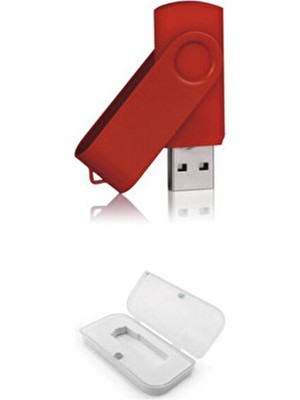 Golden Tech Kırmızı Metal Başlıklı Flash Bellek Ve Plastik Kutu