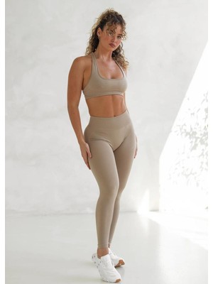 Stacci Seamless Yüksek Bel Spor Tayt - Bej