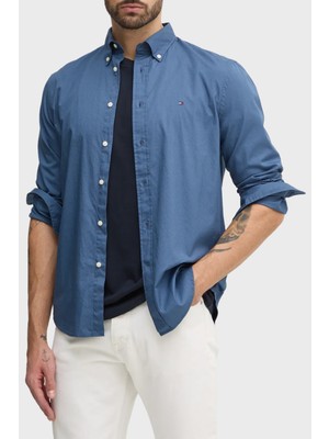 Tommy Hilfiger % 100 Pamuk Regular Fit Uzun Kollu Gömlek Erkek Gömlek MW0MW37550 Dbz
