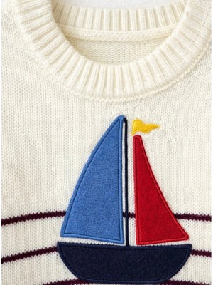 Lumino Çizgili Yelkenli Erkek Çocuk Kazak 4096