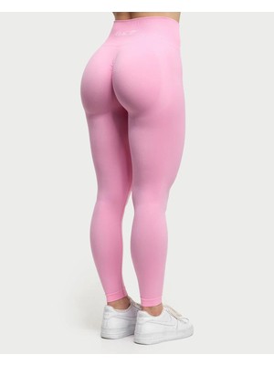 Oace Yüksek Bel Scrunch Detaylı Pembe Seamless Tayt