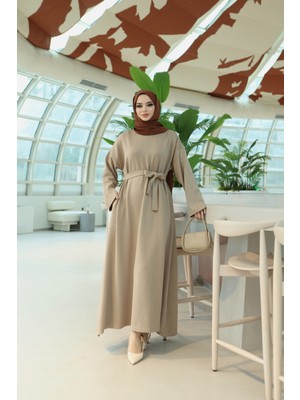 Nisum Moda Kuşaklı Cepli Modal Elbise