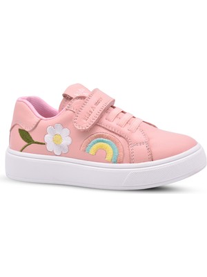 Kids A More Liora Kız Çocuk Hakiki Deri Nakış Detaylı Pudra Renk Günlük Ayakkabı