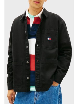 Tommy Jeans Pamuklu Oversize Fit Logolu Uzun Kollu Gömlek Erkek Gömlek DM0DM20236 Bds