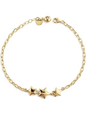 Zeya Kuyumculuk 14 Ayar Altın Üç Yıldızlı Bileklik