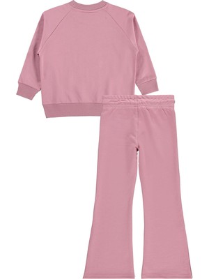 Mışıl Kids Paça Yırtmaçlı10-13 Yaş Eşofman Takımı - Pembe 11-12 Yaş