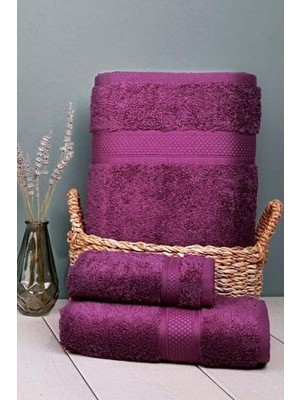 Arliva Home Terra Bukle Bordürlü 2lı Set Mor 33X33