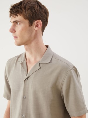 Lc Waikiki Yeni Sezon Regular Fit Kısa Kollu Keten Görünümlü Erkek Gömlek