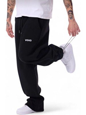 Unisex Eşofman Altı Kışlık Orginal Siyah Voıd Oversize