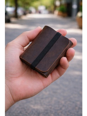 Oh Deer Leather - Hakiki Deri Kartlık - Crazy Deri - Minimal - Taba