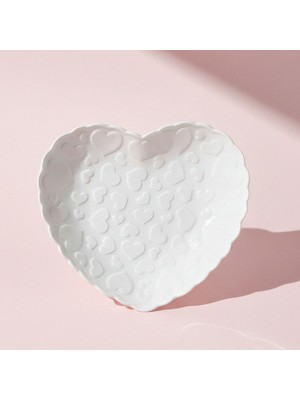 Karaca Pink Love Çukur Porselen Tabak Beyaz 20 cm