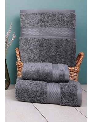 Arliva Home Terra Bukle Bordürlü 2lı Set Grı 33X33