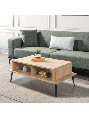 EVMO Home 2008 Şile Metal Ayaklı Orta Sehpa , Salon Sehpası Safir