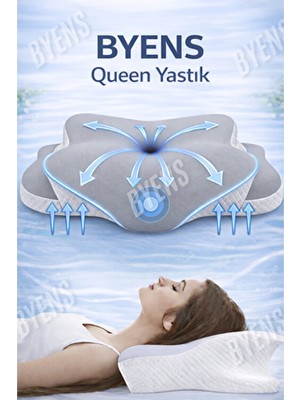 BYENS Ortopedik Visco Yastık Uyku Yastığı Destekli Düzleşmesi Ağrısı Için Güzellik 60X40X12CM
