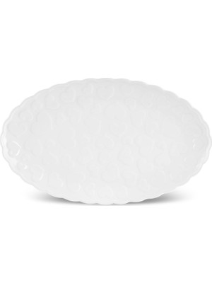 Karaca Pink Love Kayık Porselen Tabak Beyaz 30 cm