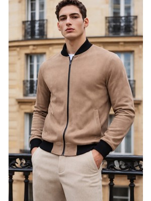 Comstar Erkek Trend Dar Astarsız Nubuk Süet A.kahve Ceket