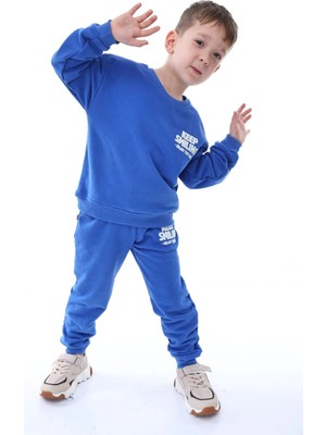 Kyex Kids Erkek Çocuk Pamuklu 3 Iplik Mavi Alt Üst Takım