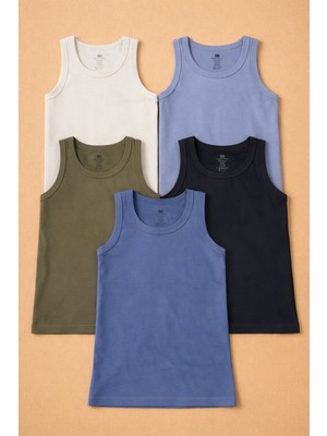 Erkek Çocuk 5'li Desenli Atlet