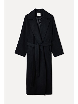 Mudo Yün Karışımlı Oversıze Uzun Kaşe Kaban