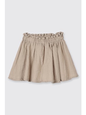 Panço Kız Bebek Müslin Bej Etek