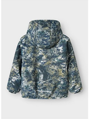 Name It 13246871 Kahverengi Erkek Çocuk Şişme Mont Uzun Kol Kapüşonlu Yaka ile Rahat Günlük Stil