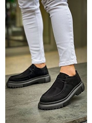 Zapatos CH2404 Castle Erkek Günlük Bağcıklı Süet Klasik Ayakkabı Sst - Siyah