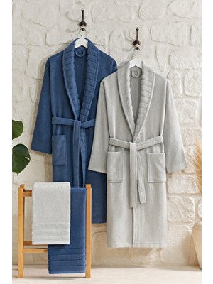 Casnack Dora 4 Parça Baş Havlusu ve Bornoz Seti