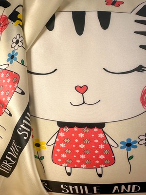 ICON SILK %100 Saf Ipek Bebek Yastık Kılıfı (Cute Kitten)