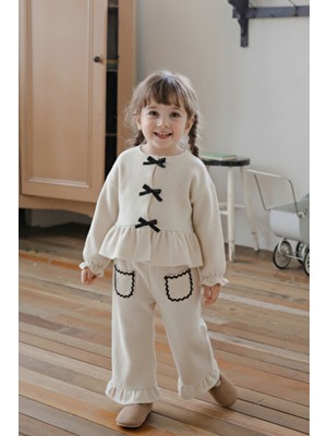 Minipodyum Cepli Fiyonk Detaylı Bayramlık Kız Çocuk Alt Üst Takım