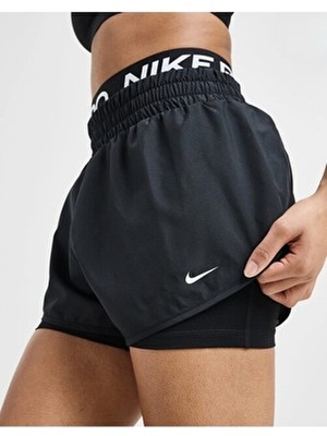 Nike Pro Dri-Fit 2-In-1 Training Yüksek Belli Siyah Kadın Şort