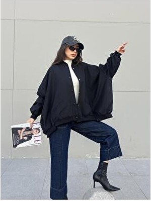 Minaaise Oversize Astarlı Bamber Ceket Siyah