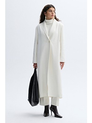 Mudo Dik Yaka Uzun Kaşe Kaban