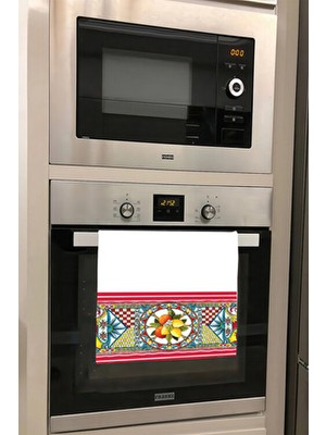 Aymira Home Dekoratif Mutfak Pamuklu Fırın Havlusu Özel Desenli Etnik Model 35X50 cm Yıkanabilir