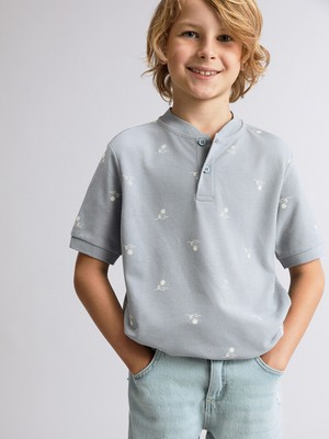 Lc Waikiki Yeni Sezon Hakim Yaka Desenli Erkek Çocuk Pike Tişört