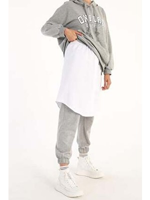 ALLDAY Beyaz-Içlik Pamuklu Gömlek Etek Dokuma Kumaş Özelliği ile Şık ve Rahat