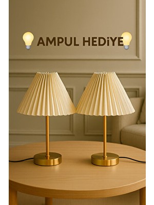 Evlight 2’li Maison Pileli Gold Abajur