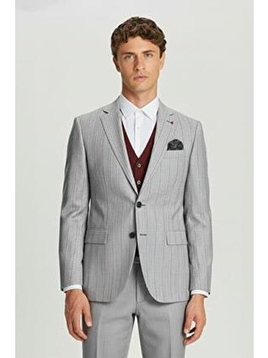 Sabri Özel Gri Suıt Wıth Vest Hat Prnt