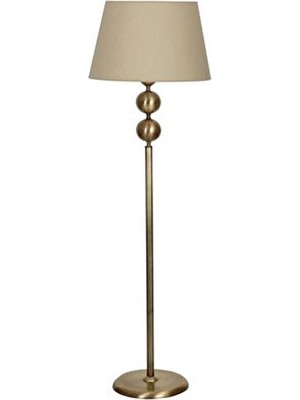 Epifanio Eskitme Kaplama Çift Küre Metal Tek Ayaklı Lambader Konik Bej