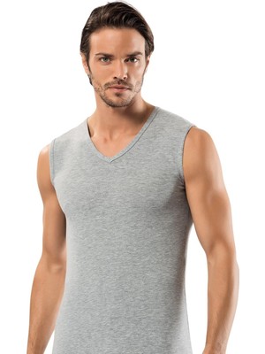 Erdem Erkek V Yaka Sıfır Kollu Pamuklu 6'lı Paket Atlet 1118