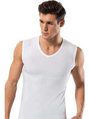 Erdem Erkek V Yaka Sıfır Kollu Pamuklu 6'lı Paket Atlet 1118