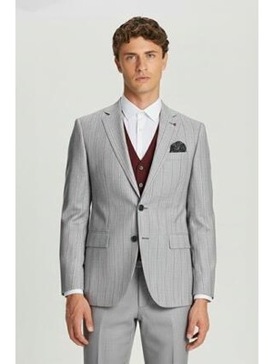 Sabri Özel Gri Suıt Wıth Vest Hat Prnt