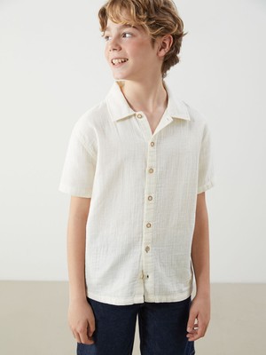 Lc Waikiki Yeni Sezon Basic Kısa Kollu Erkek Çocuk Gömlek