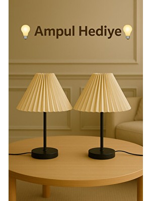 Evlight 2’li Maison Pileli Siyah Abajur