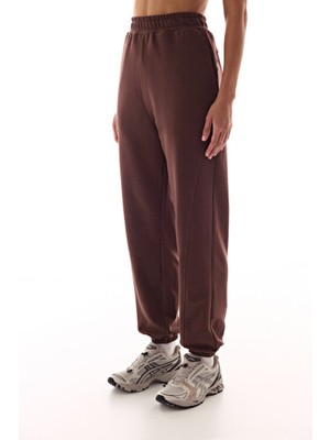 Penti Kahverengi Dikiş Detaylı Yüksek Bel Pamuklu Jogger