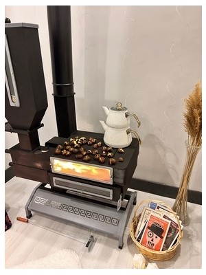 RWL Büyük Kuzineli Pelet Soba | Kestane – Patates – Yemek & Çay Keyfi | Yüksek Isı Gücü | Şık Tasarım