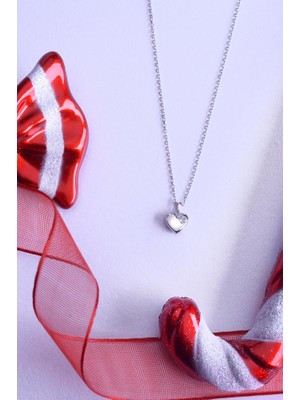 Innuendo Jewelry 925 Ayar Gümüş Kalp Içi Taşlı Kolye