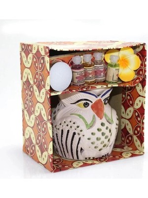 Durukar Seramik Baykuş'lu Buhurdanlık Seti No:02