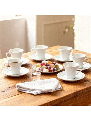 Bahar Dalı 6 Kişilik Zarif Kahve Fincan Takımı