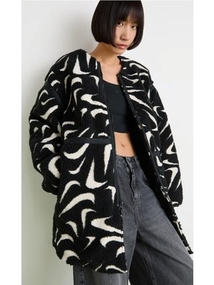 Nike Orjinal Cozy Hbr Jacket Kadın Siyah Mont Pelus Ceket FV8025