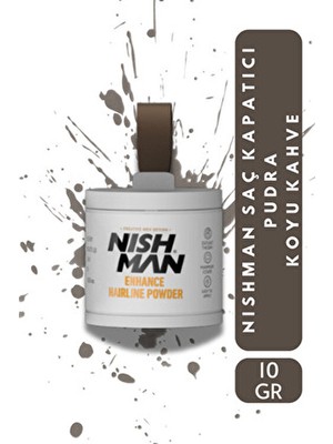 Nishman 10 GR Koyu Kahve Saç Kapatıcı Pudra Geçici Etki ile Doğal Görünüm Sunar